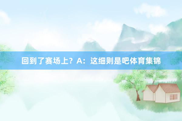回到了赛场上？A：这细则是吧体育集锦