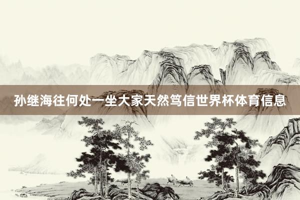 孙继海往何处一坐大家天然笃信世界杯体育信息