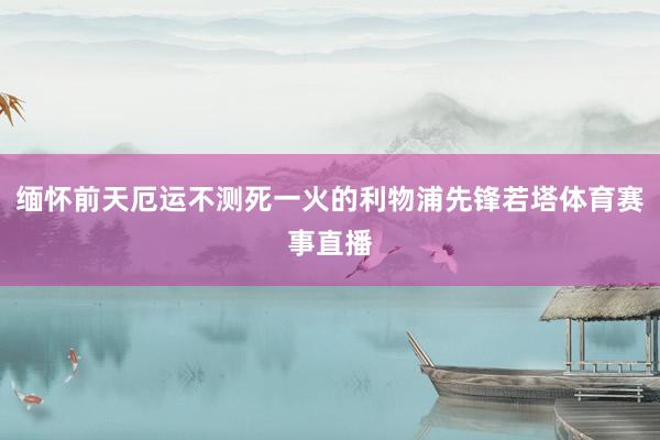 缅怀前天厄运不测死一火的利物浦先锋若塔体育赛事直播