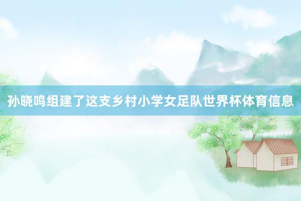 孙晓鸣组建了这支乡村小学女足队世界杯体育信息