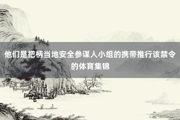 他们是把柄当地安全参谋人小组的携带推行该禁令的体育集锦