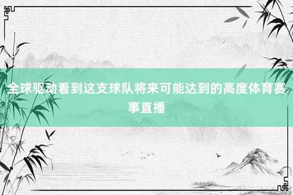 全球驱动看到这支球队将来可能达到的高度体育赛事直播