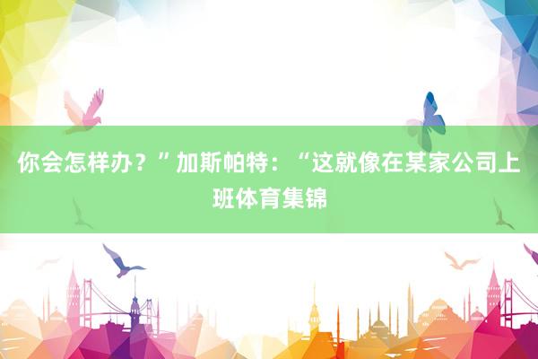 你会怎样办？”加斯帕特：“这就像在某家公司上班体育集锦