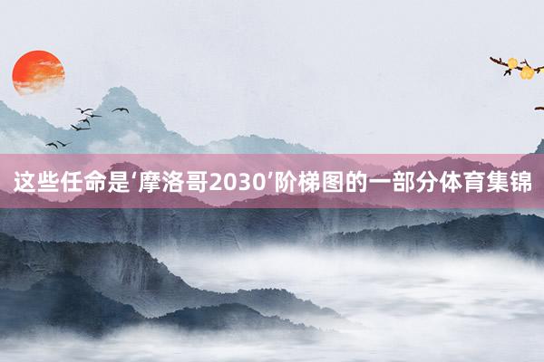 这些任命是‘摩洛哥2030’阶梯图的一部分体育集锦