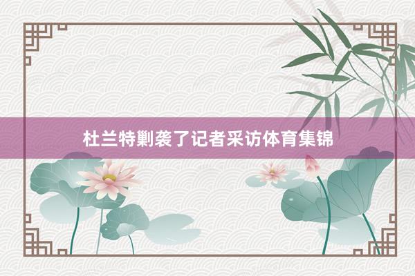 杜兰特剿袭了记者采访体育集锦