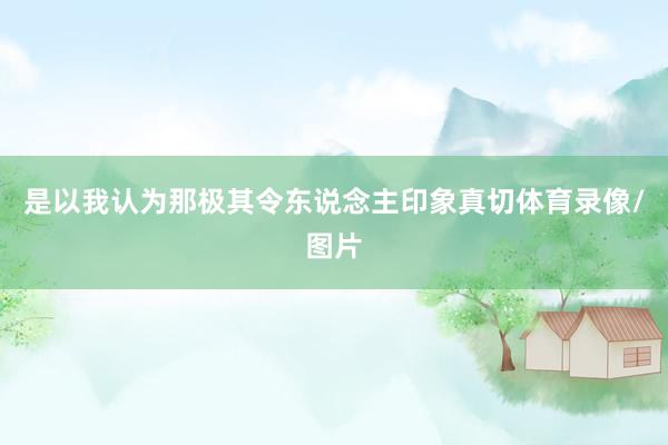 是以我认为那极其令东说念主印象真切体育录像/图片